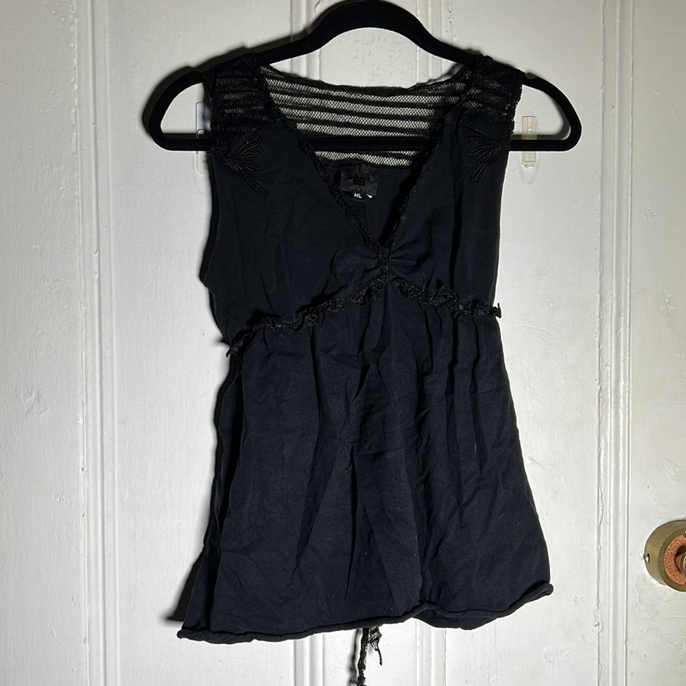 Anna Sui baby doll shirt, black
